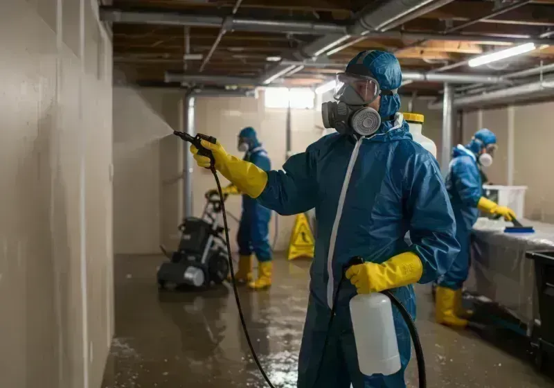 Basement Sanitization and Antimicrobial Treatment process in Lindenhurst, IL