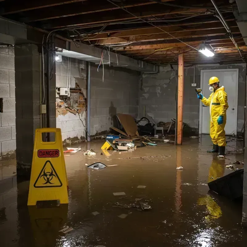 Flooded Basement Electrical Hazard in Lindenhurst, IL Property